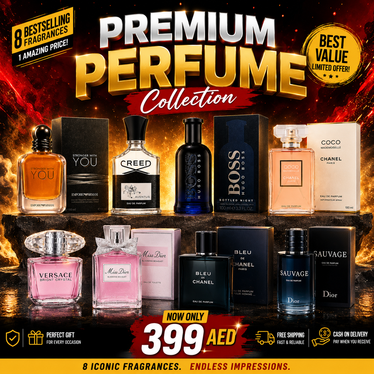 Pack of 8 Premium Perfumes