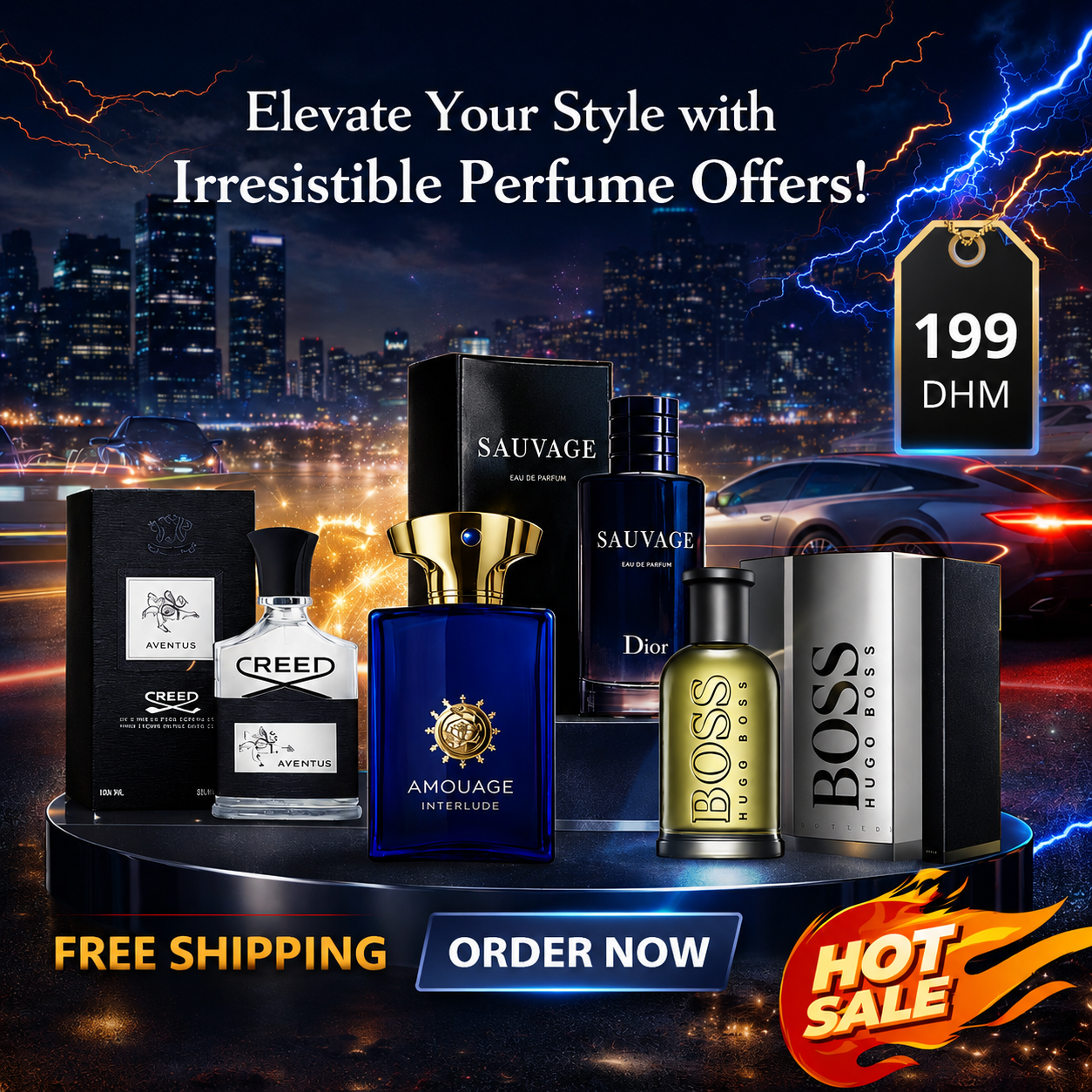 Men Pack of 4 ( Dior Sauvage + Amouage Interlude + Creed Aventus + Hugo Boss)