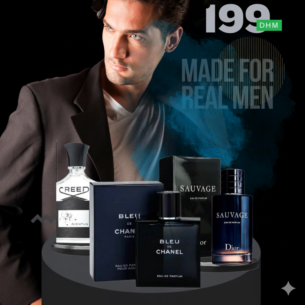 Men Pack of 3 (Creed Aventus + Blue Chanel + Dior Sauvage)