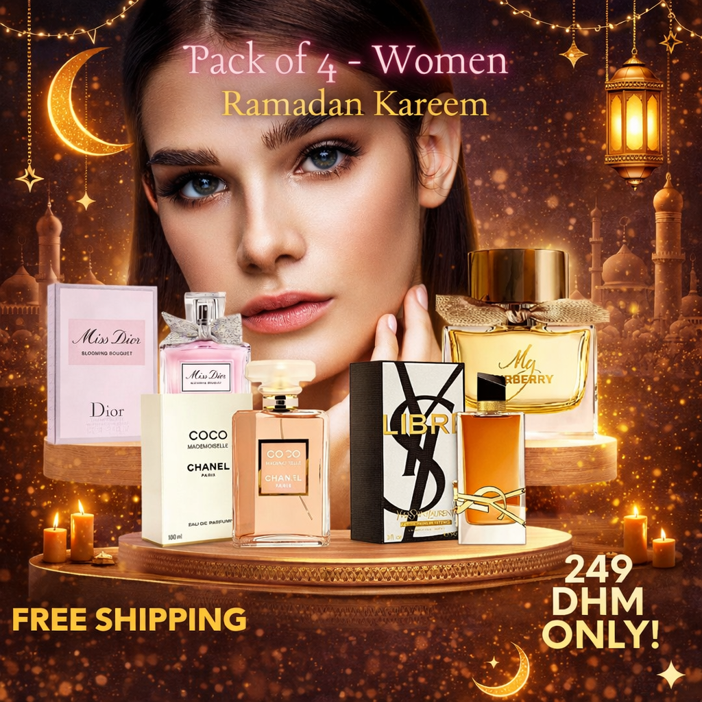 Women Pack of 4 (Miss Dior Blooming Bouquet + Coco Mademoiselle BY CHANEL + YSL Libre + My Burberry EDP)