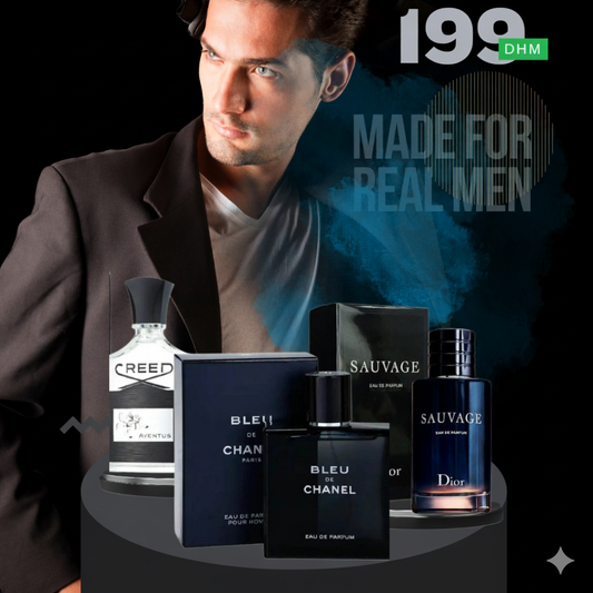 Men Pack of 3 (Creed Aventus + Blue Chanel + Dior Sauvage)