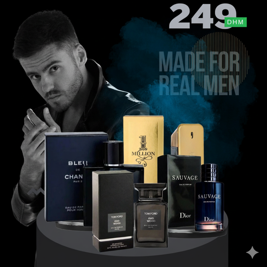 Men Pack of 4 (Dior Sauvage + 1 Million + Blue De Chanel + Tom Ford Oud Wood)